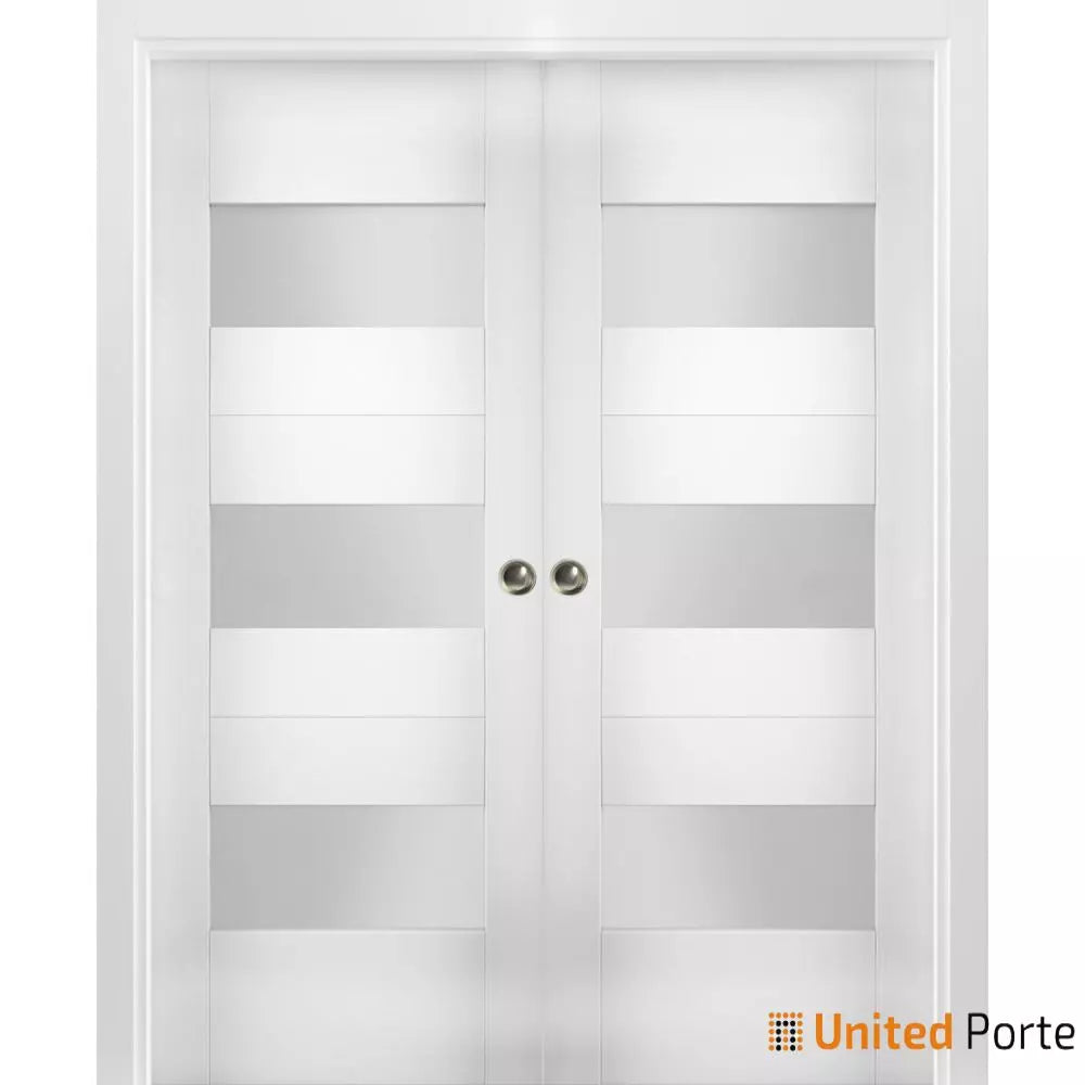 Sliding French Pocket Doors with Opaque Glass | MDF Interior Bedroom Modern Doors | Buy Doors Online
