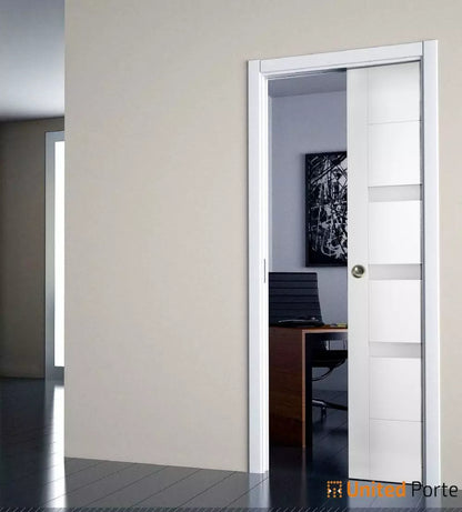 Sliding Pocket Door with Frosted Opaque Glass | MDF Interior Bedroom Modern Doors | Buy Doors Online