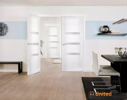 Solid French Door with Frosted Opaque Glass | Bathroom Bedroom Modern Doors | Buy Doors Online