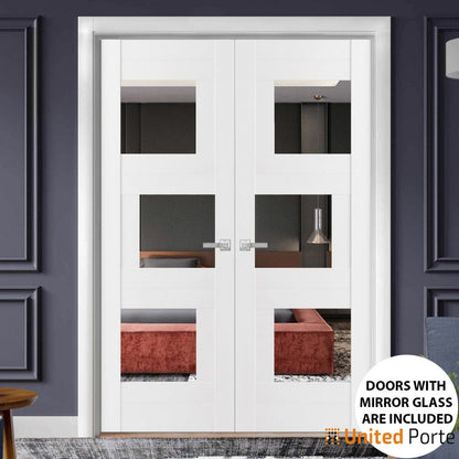 Solid French Door with Mirror | Bathroom Bedroom Modern Doors | Buy Doors Online