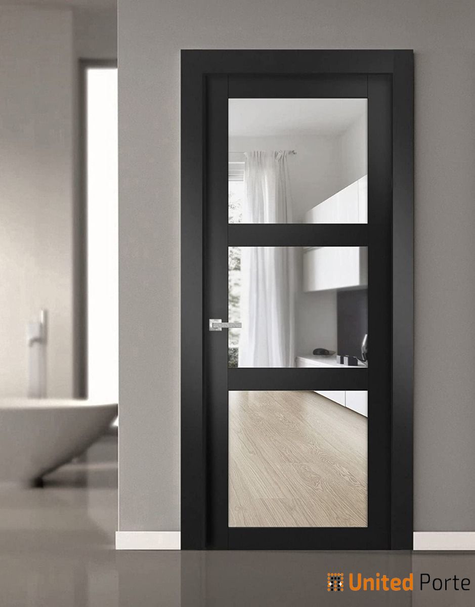 Solid French Interior Doors with Clear Glass | Bathroom Bedroom Sturdy Doors | Buy Doors Online