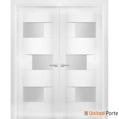 Solid French Modern Door with Opaque Glass | Closet Bedroom Modern Doors | Buy Doors Online