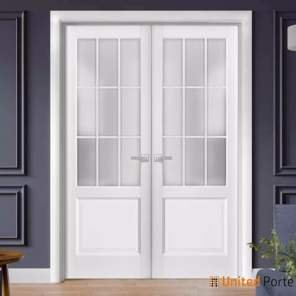 Solid French Swing Doors with Frosted Glass | Bathroom Bedroom Sturdy Doors | Buy Doors Online