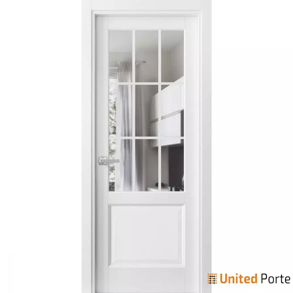 Solid Interior French Door with Clear Glass | Bathroom Bedroom Sturdy Doors | Buy Doors Online