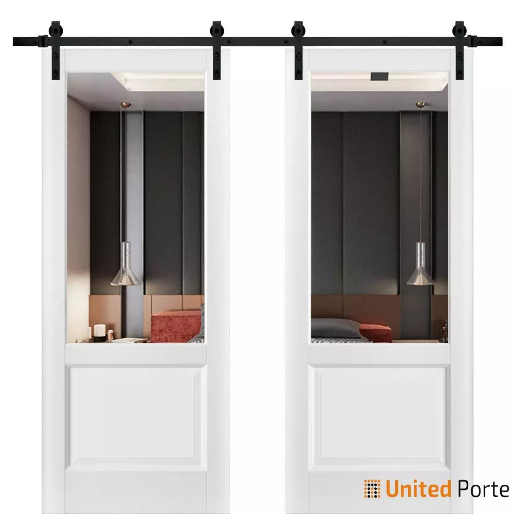 Sturdy Barn Door with Clear Glass | Solid Panel Interior Doors | Buy Doors Online