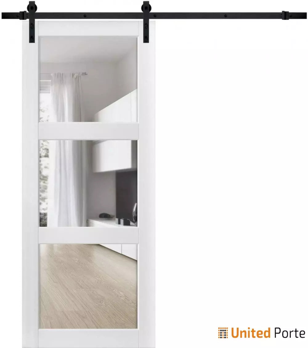 Sturdy Barn Door with with Clear Glass | Solid Panel Interior Doors | Buy Doors Online