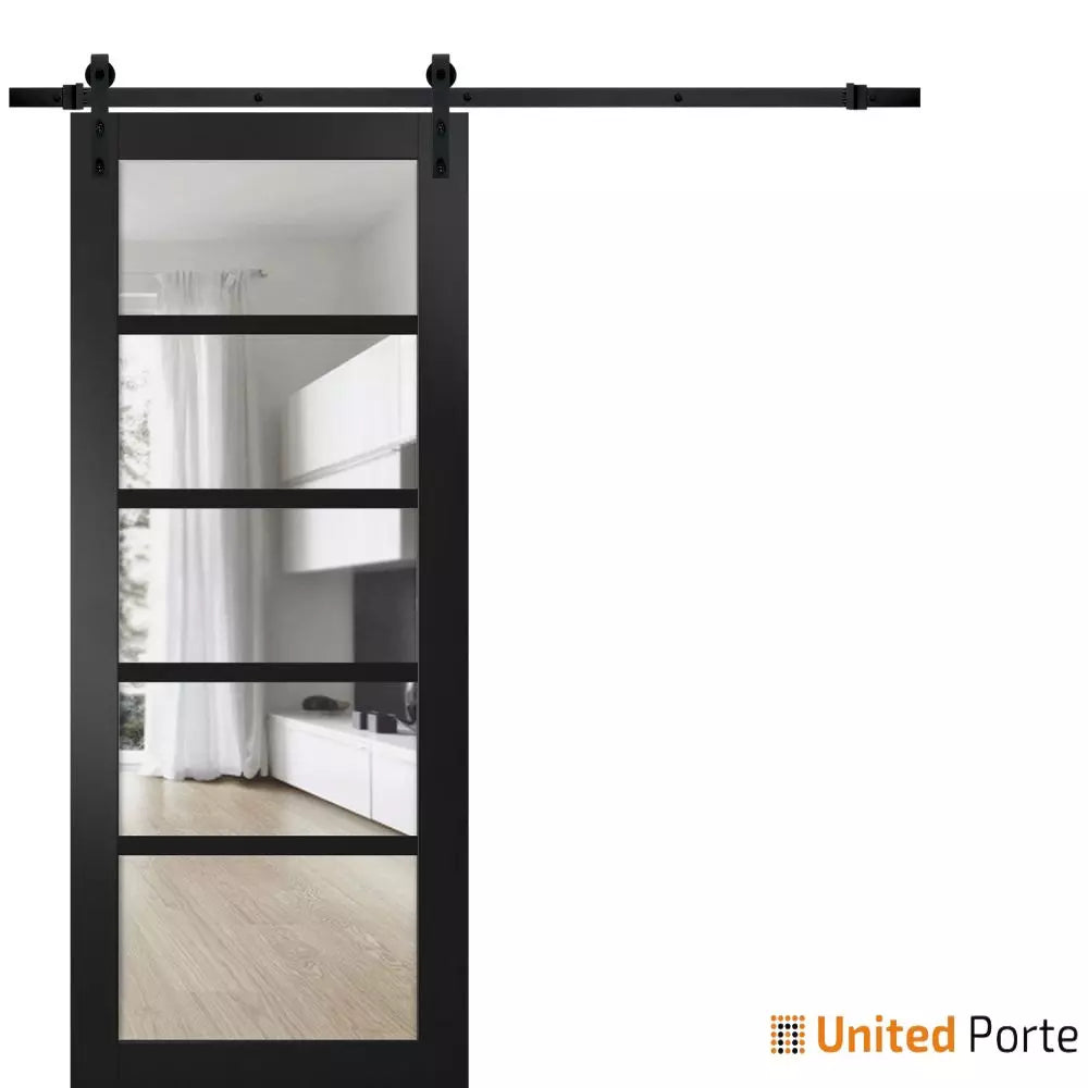 Sturdy Barn Door with Clear Glass | Solid Panel Interior Doors | Buy Doors Online