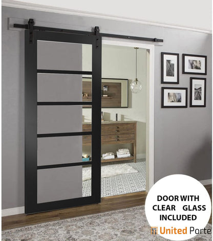 Sturdy Barn Door with Clear Glass | Solid Panel Interior Doors | Buy Doors Online