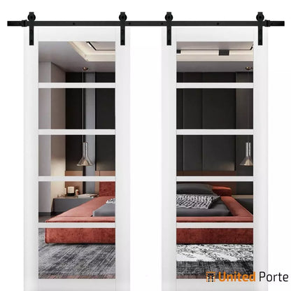 Sturdy Barn Door with Clear Glass | Solid Panel Interior Doors | Buy Doors Online