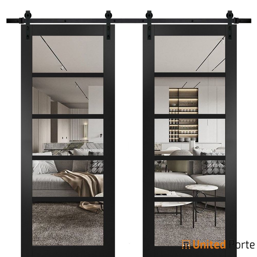 Sturdy Barn Door with Clear Glass | Solid Panel Interior Doors | Buy Doors Online