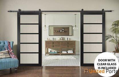 Sturdy Barn Door with Clear Glass | Solid Panel Interior Doors | Buy Doors Online