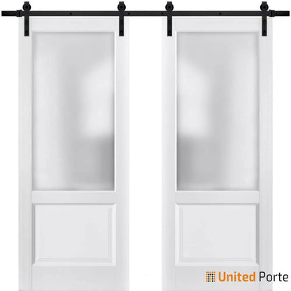 Sturdy Barn Door with Frosted Glass | Solid Panel Interior Doors | Buy Doors Online