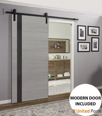 Sturdy Barn Door with Frosted Glass | Modern Solid Panel Interior Doors | Buy Doors Online