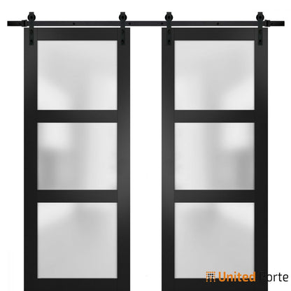 Sturdy Barn Door with Frosted Glass | Solid Panel Interior Door | Buy Doors Online