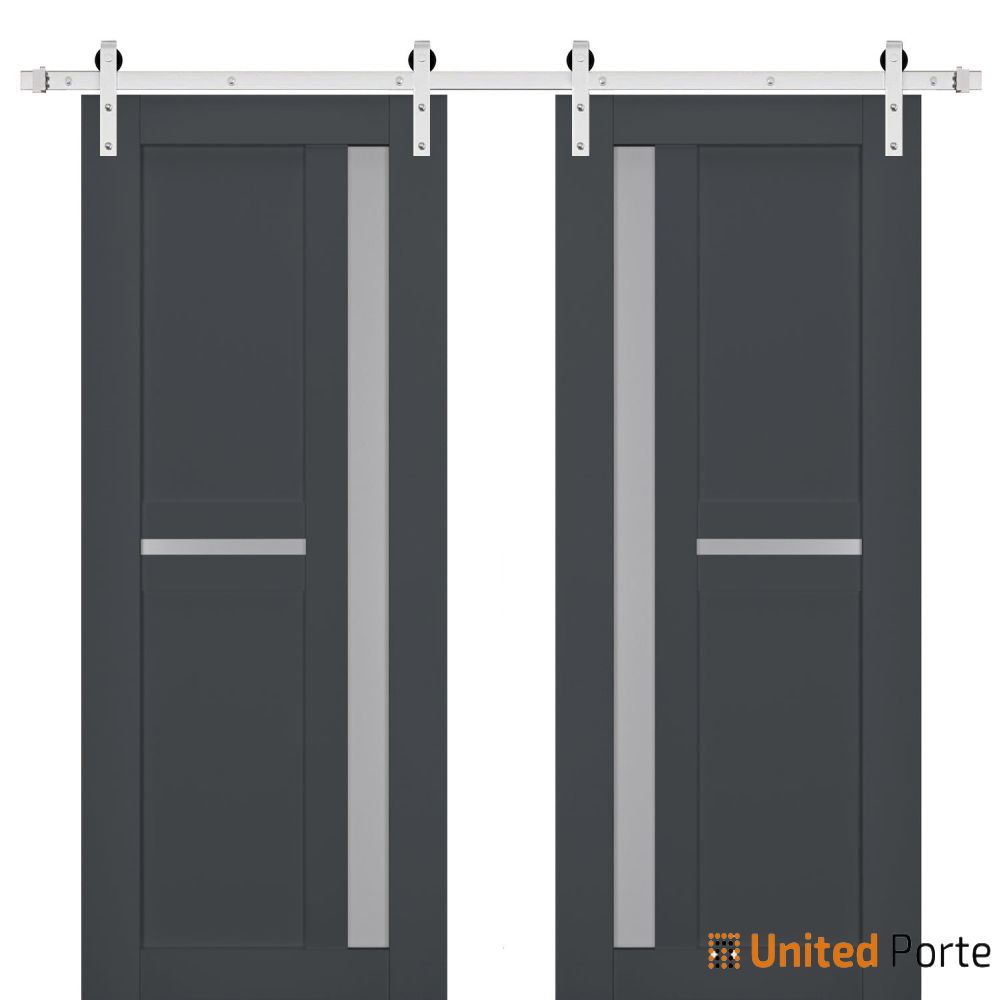 Sturdy Barn Door with Frosted Glass | Solid Panel Interior Doors | Buy Doors Online