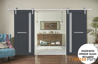 Sturdy Barn Door with Frosted Glass | Solid Panel Interior Doors | Buy Doors Online