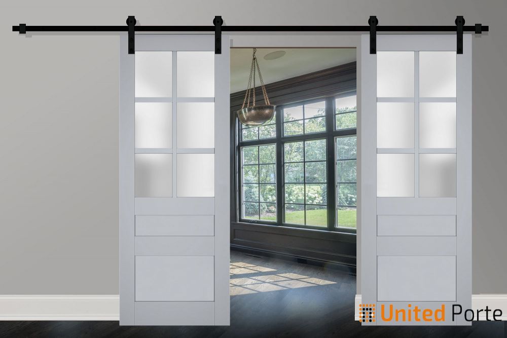 Sturdy Barn Door with Frosted Glass | Solid Panel Interior Doors | Buy Doors Online