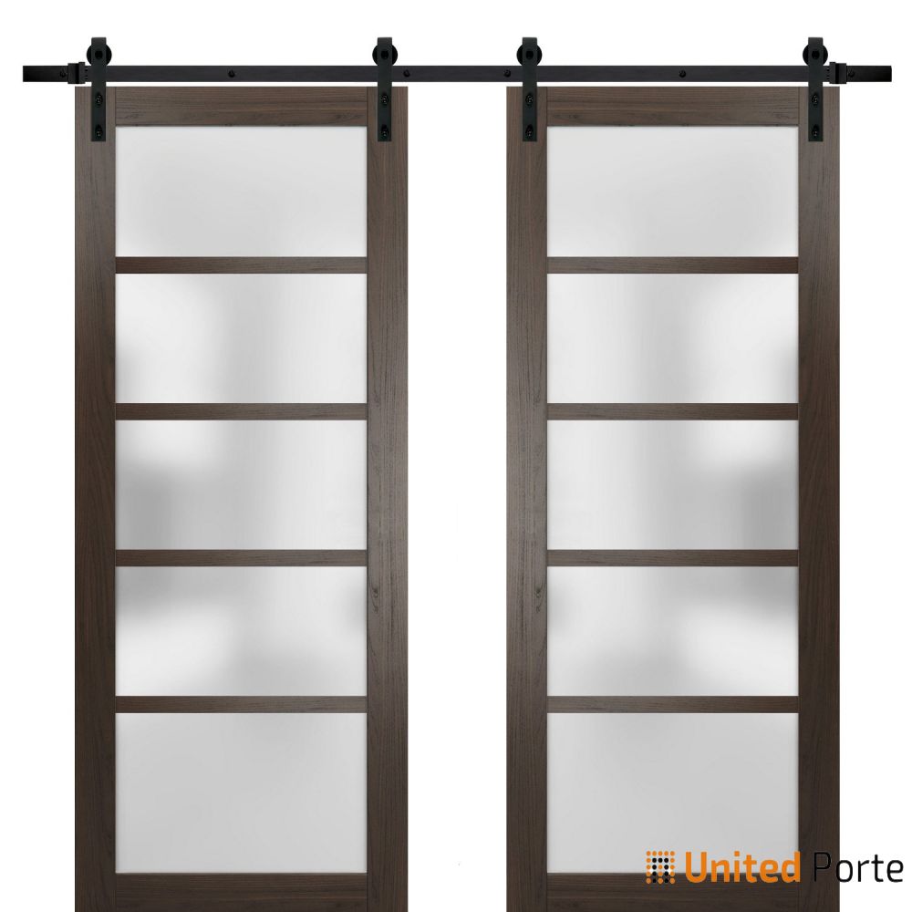 Sturdy Barn Door with Frosted Opaque Glass | Solid Panel Interior Doors | Buy Doors Online