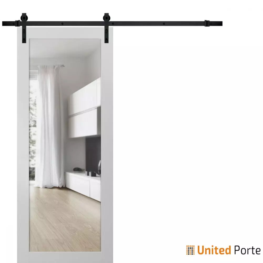 Sturdy Barn Door with Mirror | Modern Solid Panel Interior Doors I Buy Doors Online