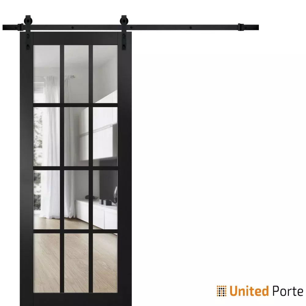 Sturdy French Barn Door with Clear Glass | Solid Panel Interior Doors | Buy Doors Online